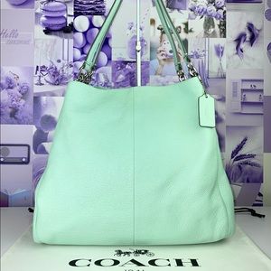 COACH MINT GREEN MADISON PHOEBE BAG SHOULDER PURSE TOTE